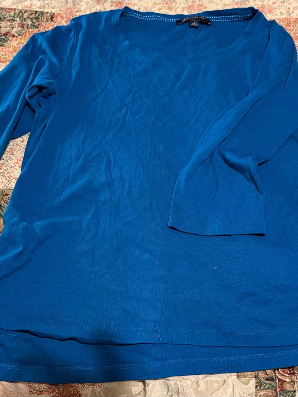 Jones New York Women’s Long Sleeve Tee in Bright Blue